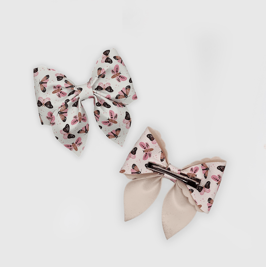 Fable Butterfly Leather Hair Bow - Kofi Kreations
