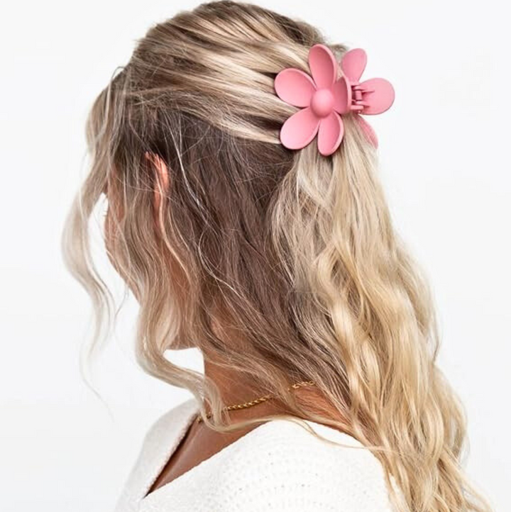 Pink Flower Hair Claw