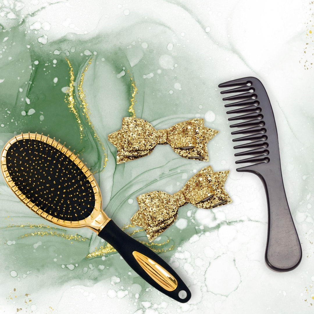 Gold Pepperdine Glitter Hair Bow - Kofi Kreations