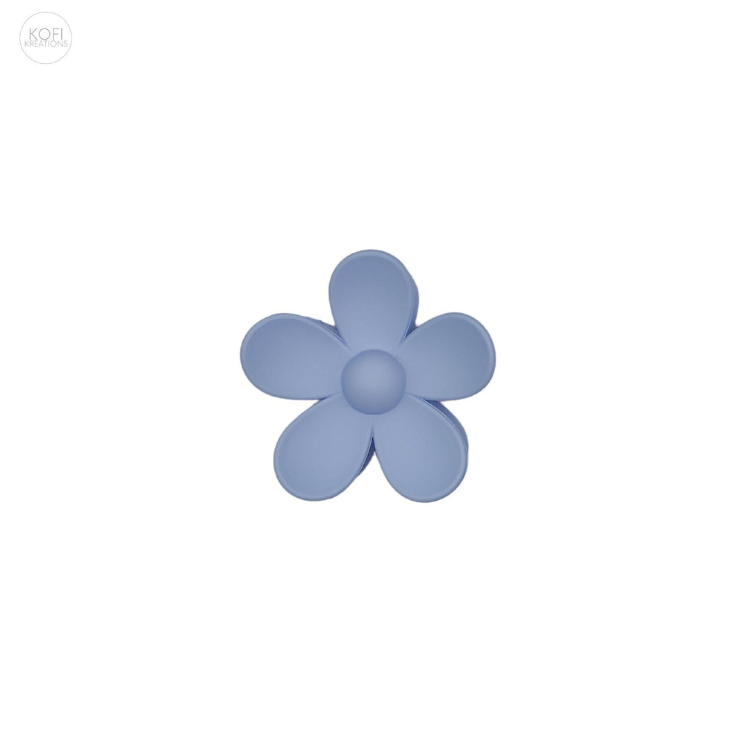 Light Blue Flower Hair Claw - Kofi Kreations