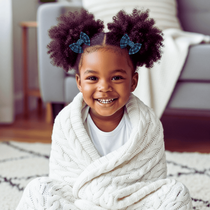 Blue Plaid | Knot Hair Bows