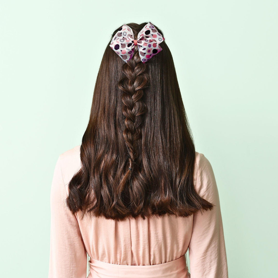 Pink Holiday Ribbon Hair Bow - Kofi Kreations