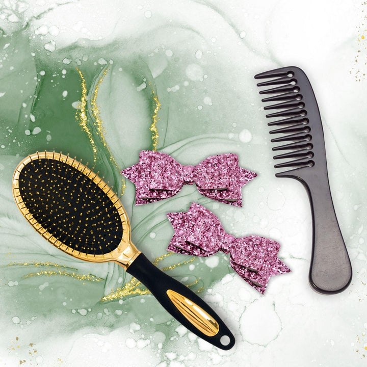 Pink Pepperdine Glitter Hair Bow - Kofi Kreations