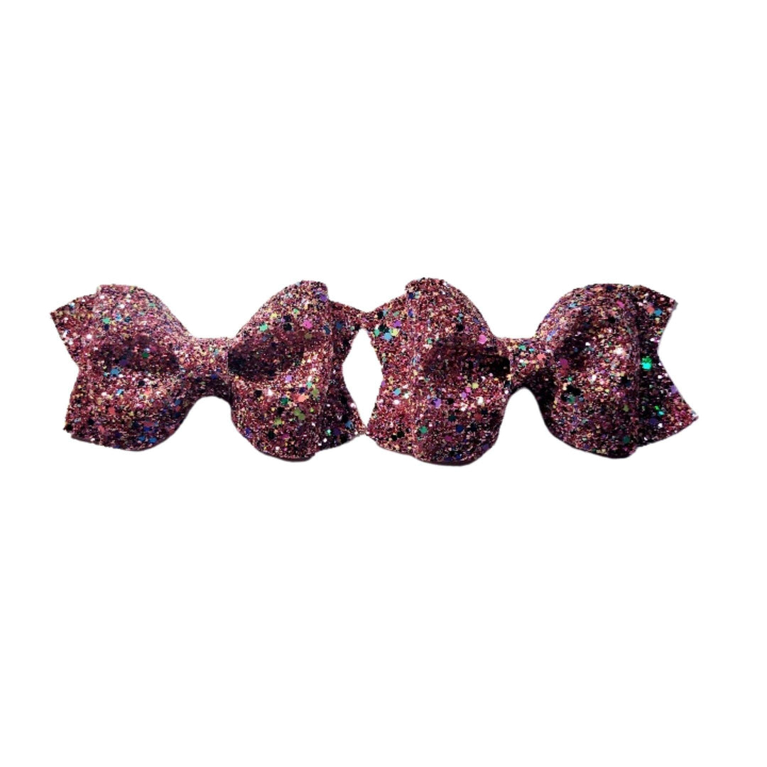 Purple Glitter Pinch Hair Bow - Kofi Kreations