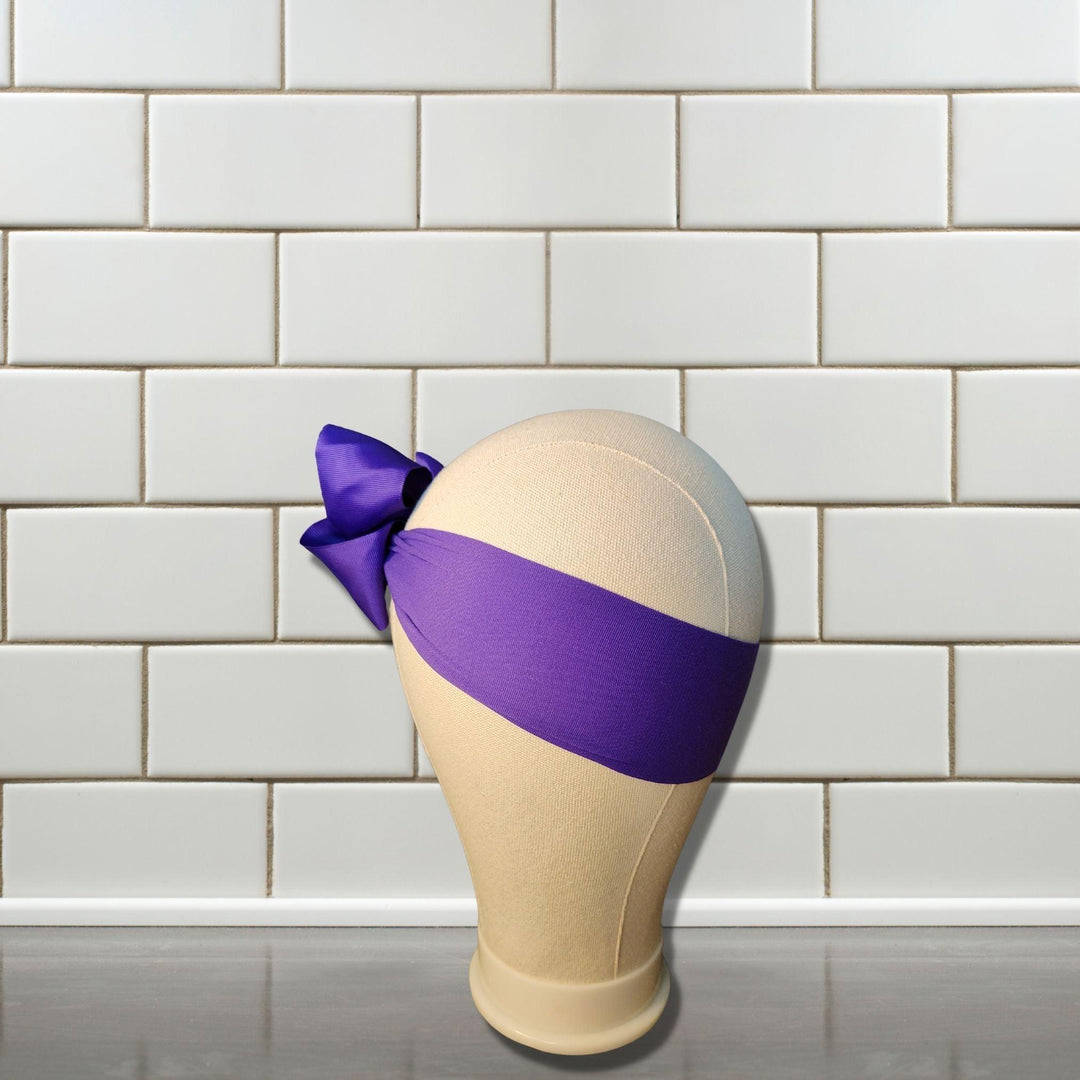 Purple Turban Bow Headband - Kofi Kreations