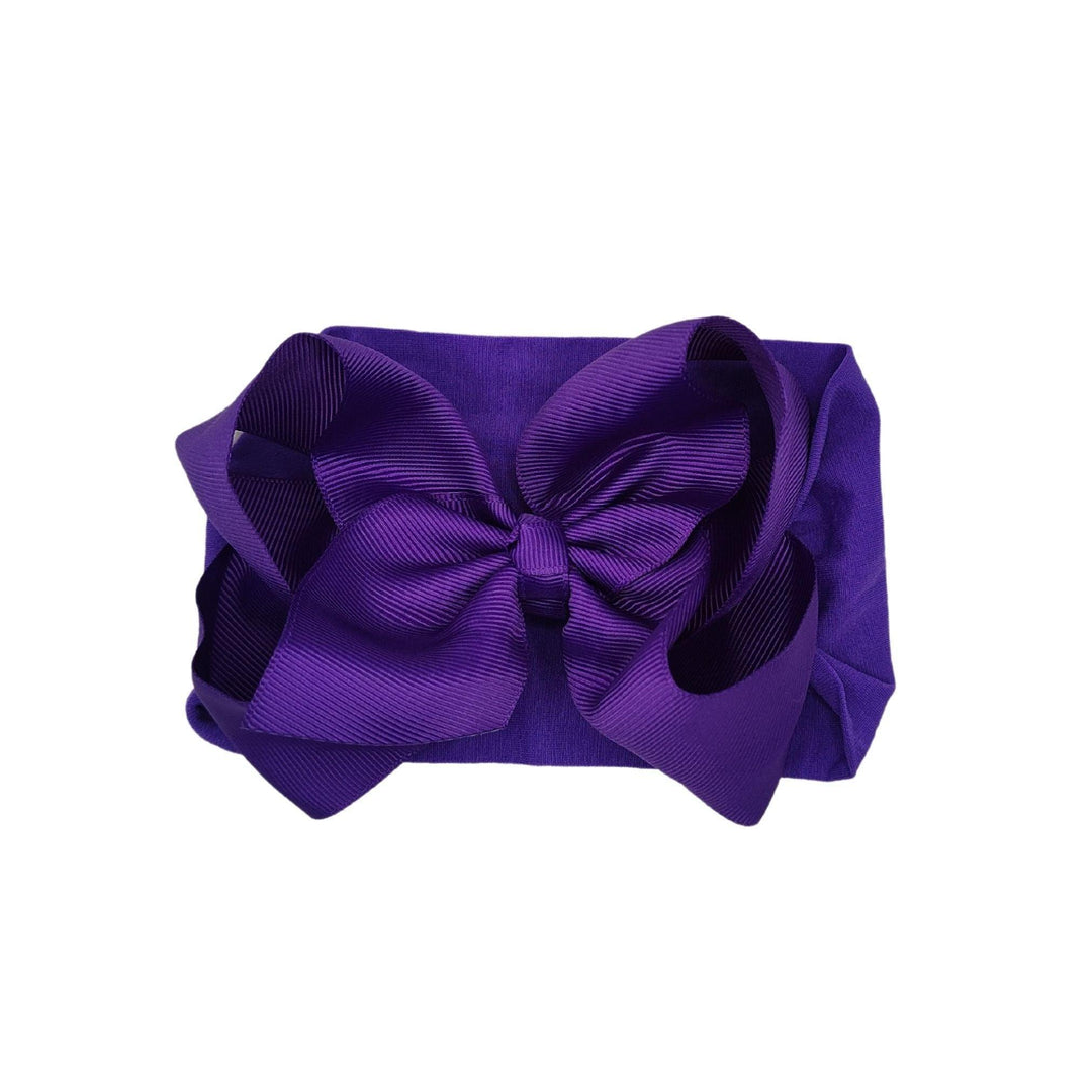 Purple Turban Bow Headband - Kofi Kreations