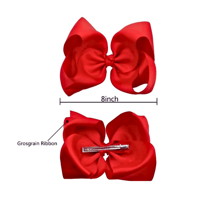 Red Grosgrain Ribbon Hair Bow - Kofi Kreations