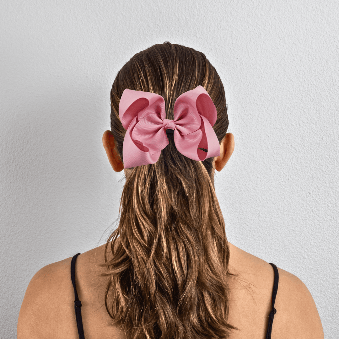 Rose Grosgrain Ribbon Hair Bow - Kofi Kreations
