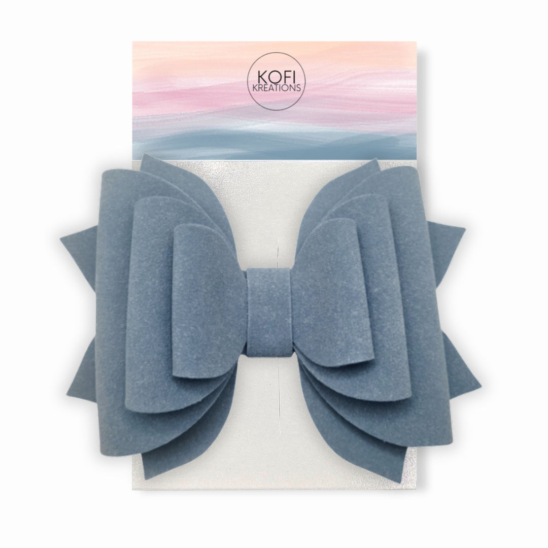 Sky Blue | Suede Hair Bow
