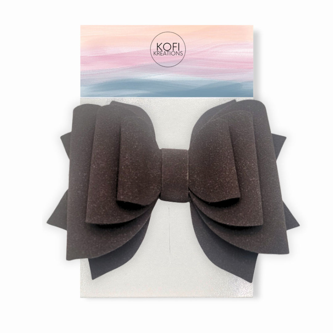 Brown | Suede Hair Bow