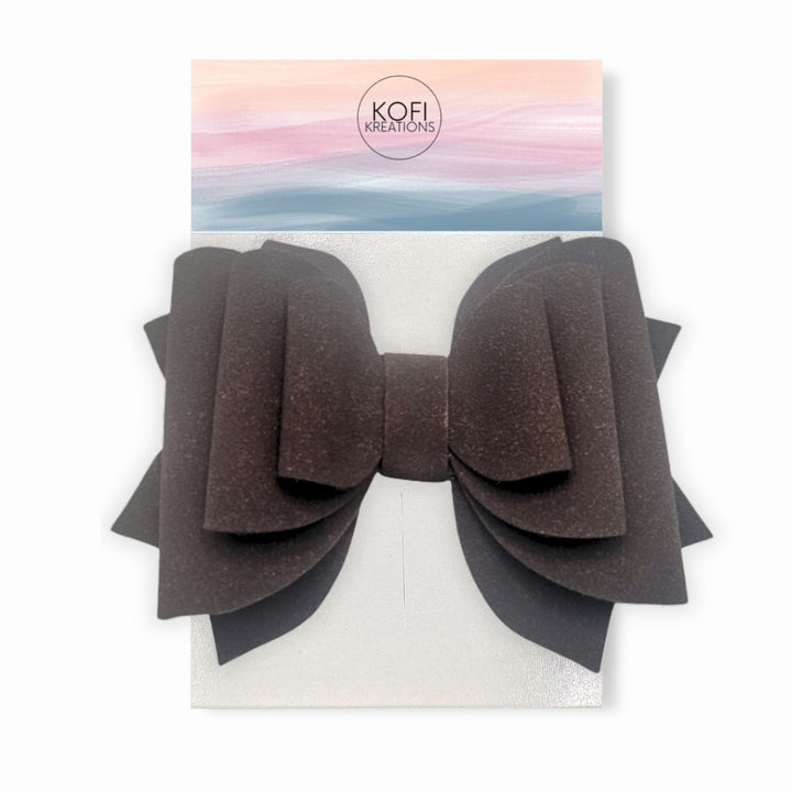 Brown | Suede Hair Bow