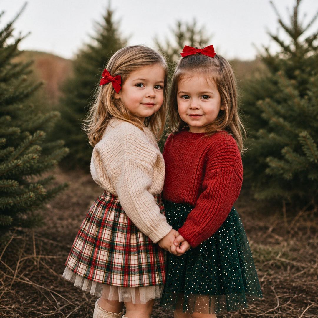 Large Velvet | Pigtail Hair Bows