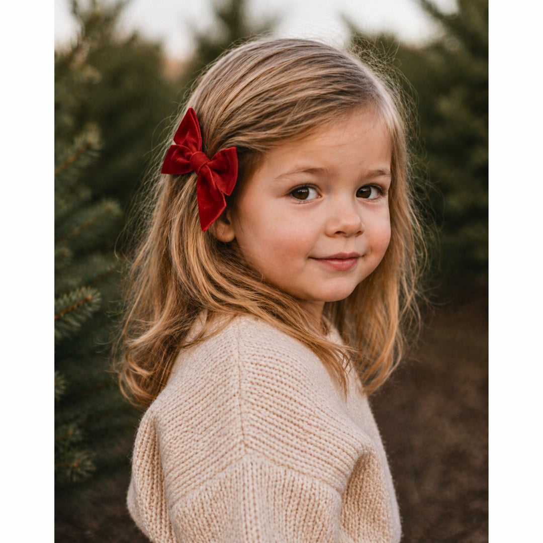 Large Velvet | Pigtail Hair Bows