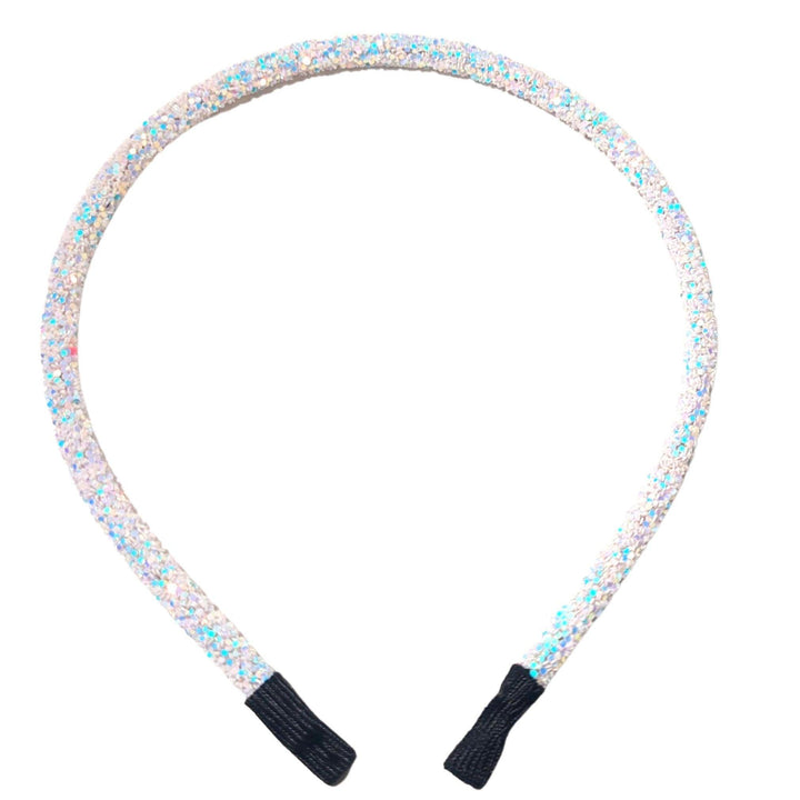 White & Blue Specks Glitter Headband - Kofi Kreations